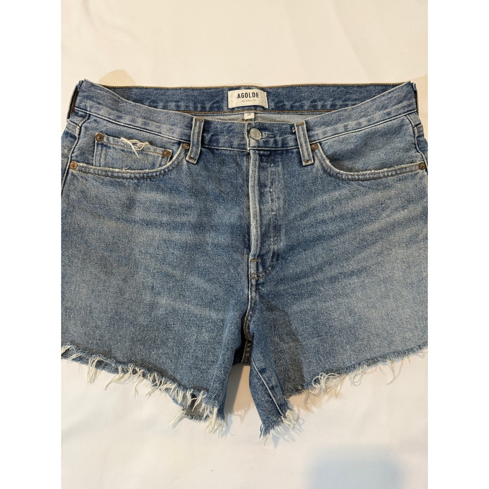 AGOLDE Parker Light Wash High Rise Cut Off Denim Shorts A9010-1142 Size 29